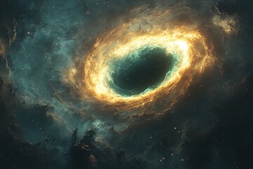 Abstract Cosmic Portal in Glowing Nebula Space Universe Cosmos Astronomy Galaxy Nebula Stargate Gas