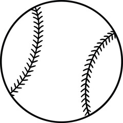 softball icon line art vector illustration on transparent background