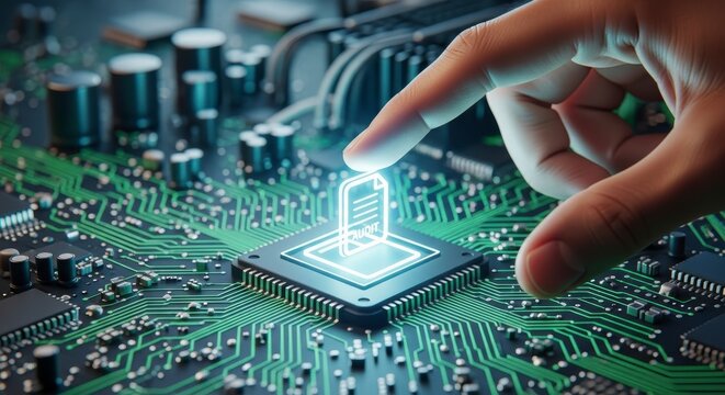 Activating Digital Audit with Finger on Circuit Board Chip