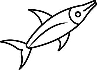 Obraz premium swordtail icon line art vector illustration on transparent background