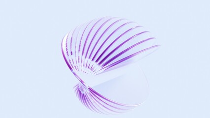 3D render of abstract shape in soft violet tones. Smooth twisted structure captured in clean minimal style, ideal for headers, backgrounds, or modern visual design.