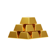 Gold Bars Stacked in a Pyramid Shape Depicting Wealth and Financial Investment