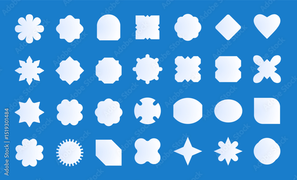 Poster modern abstract badge and shape icon set editable vector elements for logo, label, and web design