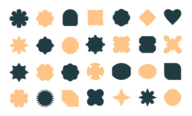 Modern Abstract Badge and Shape Icon Set Editable Vector Elements for Logo, Label, and Web Design
