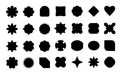 A series of vector frame labels. Shape design elements of special offers in retro colors, frame icons, black notes.