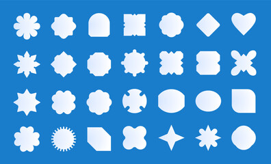 Modern Abstract Badge and Shape Icon Set Editable Vector Elements for Logo, Label, and Web Design