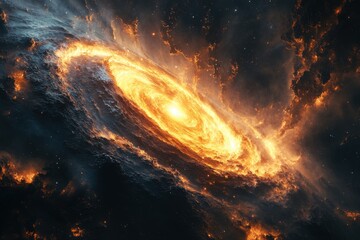 Vibrant Cosmic Spiral Nebula nebula cosmic spiral galaxy space universe astronomy stars glowing blue
