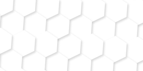 Abstract white hexagon concept background. Seamless bright white abstract honeycomb. Technology for design element vector abstract background.
