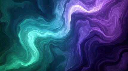 Abstract blue-green gradient background with watery texture diffusion and flowing curved motifs. Ethereal corporate design for eco-branding, business reports, digital media, sustainable packaging and 