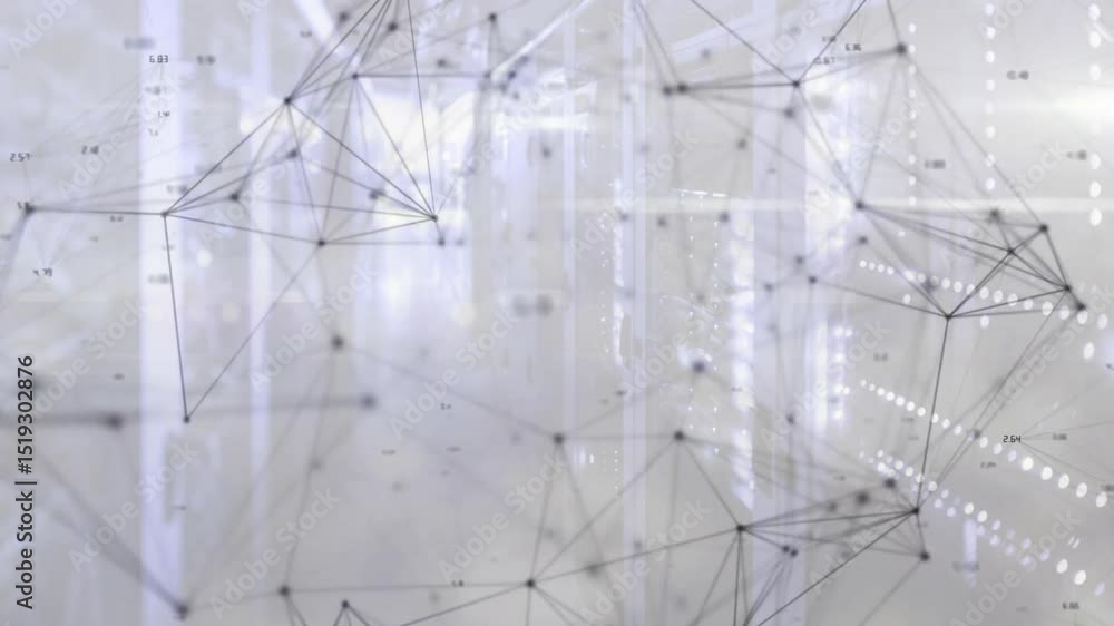 Aufkleber On startup translucent 3D network rotating, pulsing labels, simplifying core for visualizing data