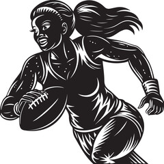 Fototapeta premium female football player silhouettes vector graphic design