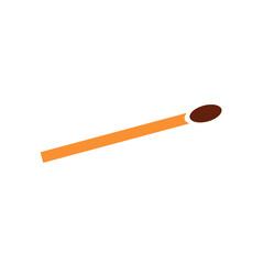 burning matchstick icon. simple flat fire vecto illustration on white background