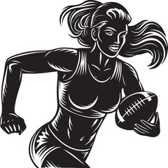 Fototapeta premium female football player silhouettes vector graphic design