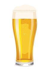 Golden Beer Glass Drink - Vector Illustration