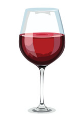Red Wine Glass Alcohol - Vector Illustration