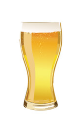 Golden Beer Glass Drink - Vector Illustration