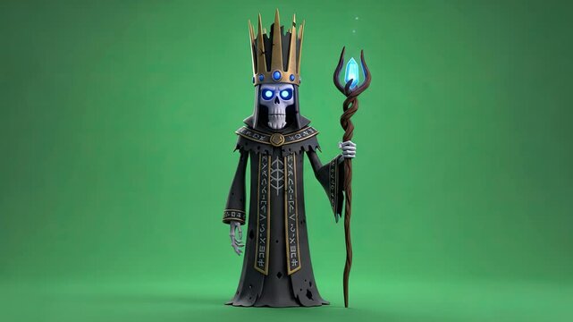 Lich king with glowing staff
