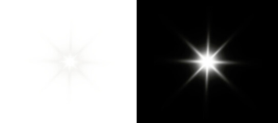 Magic festive flare with star explosion and white light on bright stardust 16 background PNG sparkle PNG.