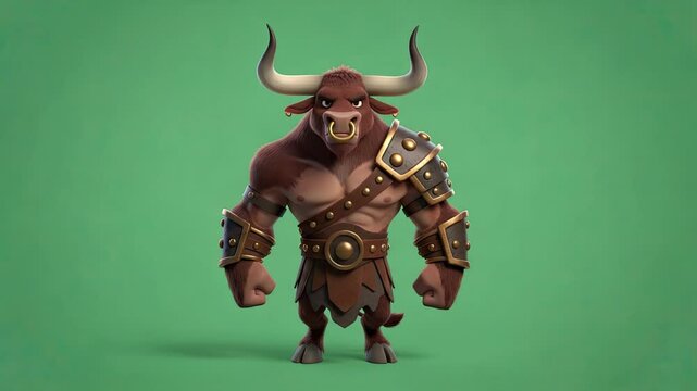 Mighty minotaur warrior with axe
