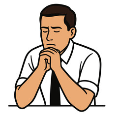 A male entrepreneur is thinking about the progress of his business
