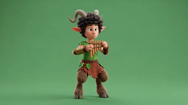 Young satyr boy with joyful stance