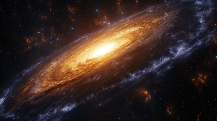 Vibrant Spiral Galaxy in Deep Space with Nebulae and Stars galaxy space stars vibrant spiral cosmos