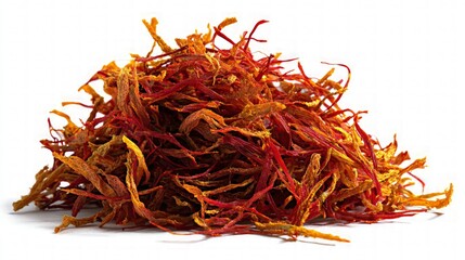 Fototapeta premium Pile Of Saffron Threads On White Background