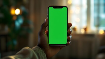 Green screen smartphone screenshot 