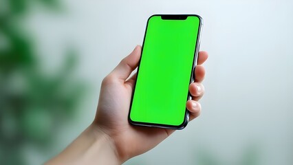 Green screen smartphone screenshot 