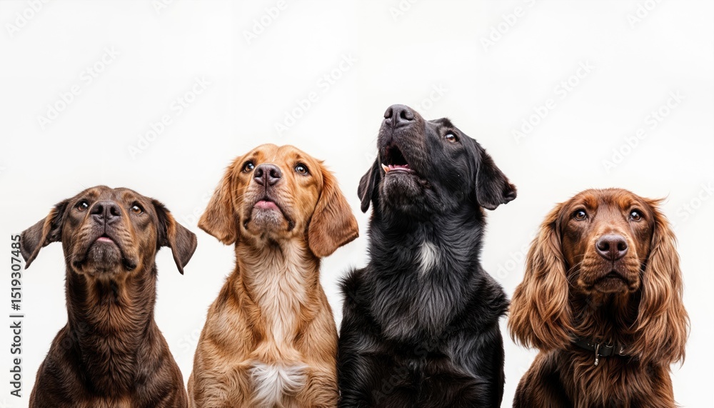 Poster ecstatic canines gaze in awe under the starlit sky, showcasing a captivating connection amidst an ev