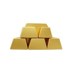 A stack of gold bars isolated on a white background representing wealth and finance