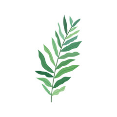 Fototapeta premium Elegance in Greenery: A stylized, vibrant illustration showcases the simple beauty of a single, lush fern leaf, a symbol of nature's artistry and delicate charm.