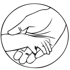 Father and Daughter Love Vector – One Line Drawing of Happy Dad Holding Child – Silhouette Art for Father Day Hero, Family Theme