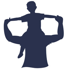 Father and Son Bonding Moment – Silhouette Line Art Vector for Father Day – Happy Family, Love, Hero Dad, Trendy Modern Design