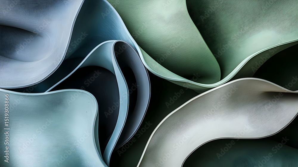Poster abstract geometric pattern with wave shapes and pastel colors