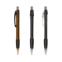 Fototapeta premium Three Transparent Pens Amber, Black, and Clear