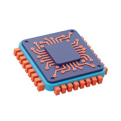 3D rendered illustration of a computer processor or integrated circuit chip design