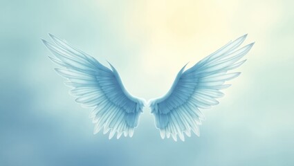 Obraz premium Heavenly Wings Spread Gracefully in the Light of Dawn