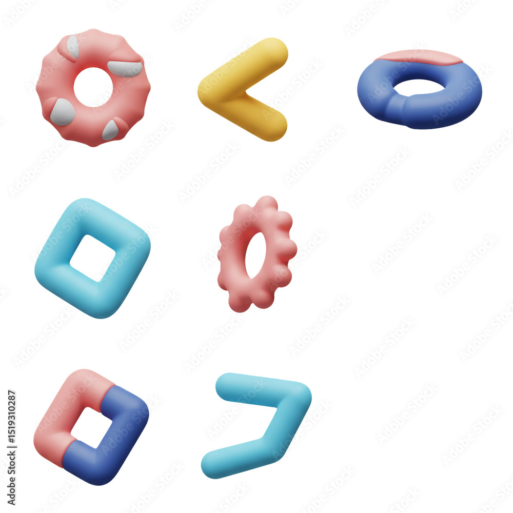 Poster 3d rendered abstract geometric shapes and forms on white background for modern designs