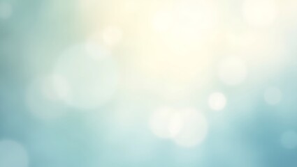 Naklejka premium Soft Pastel Blue Bokeh Background Dreamy, Serene, and Blurred Light Spots