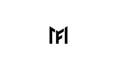 MF initial letters, monogram logo