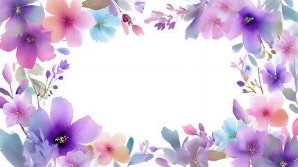 Pastel Floral Birthday Border Frame for Special Celebrations
