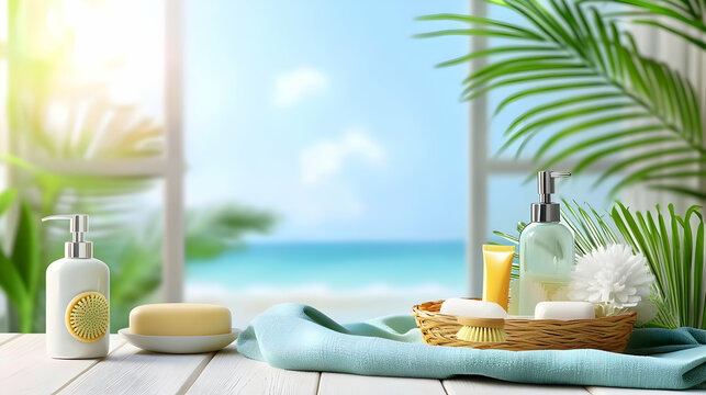 Coastal Spa Products Display At Window