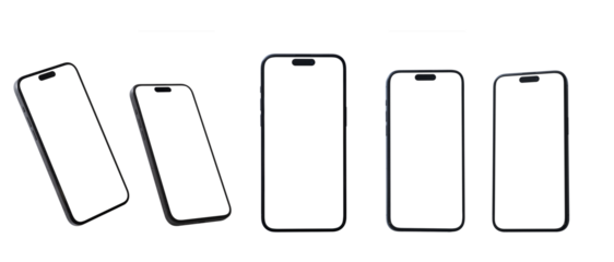 Mockup smart phone new generation PNG High quality Image isolated screen Transparent for Infographic Business web site design app