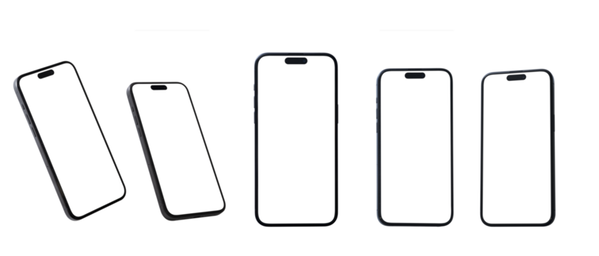 Mockup smart phone new generation isolated screen Transparent for Infographic Business web site design app