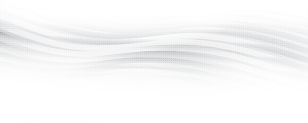 Abstract white and gray color with curve lines and dot pattern, halftone effect. Vector illustration.