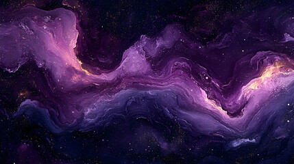 Abstract Purple Nebula with Swirling Clouds and Sparkling Celest