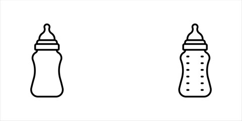 feeding bottle line icon, baby symbol, milk bottle icon eps10	
