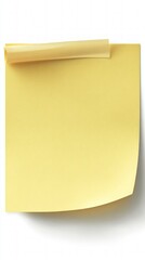 Blank Yellow Sticky Note On White Background