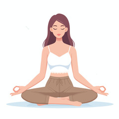 vector of a woman meditating